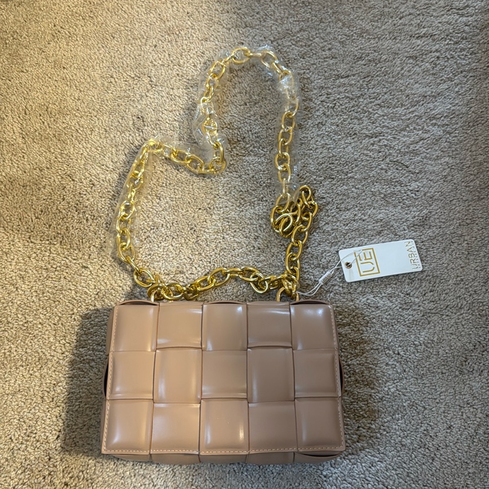 Urban Expressions Nude Purse with Gold Chain